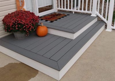 Grey and white porch